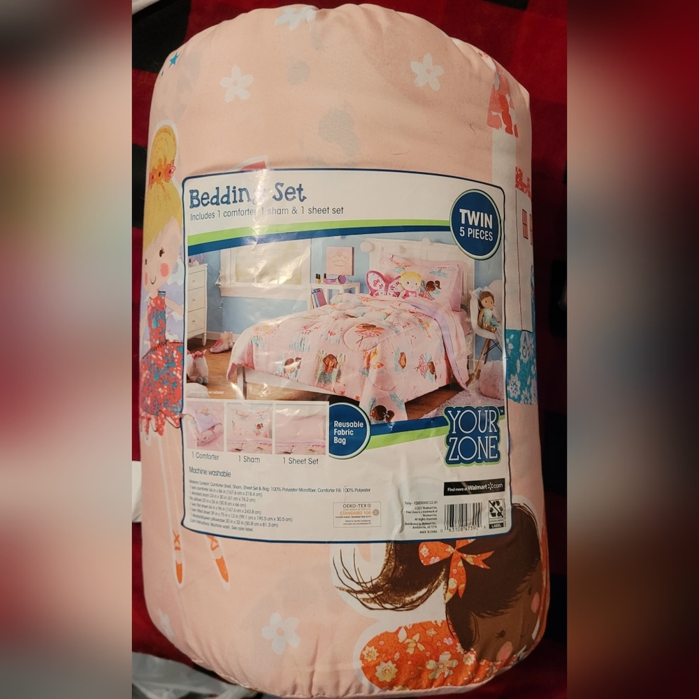 5 piece fairy princess twin bedding